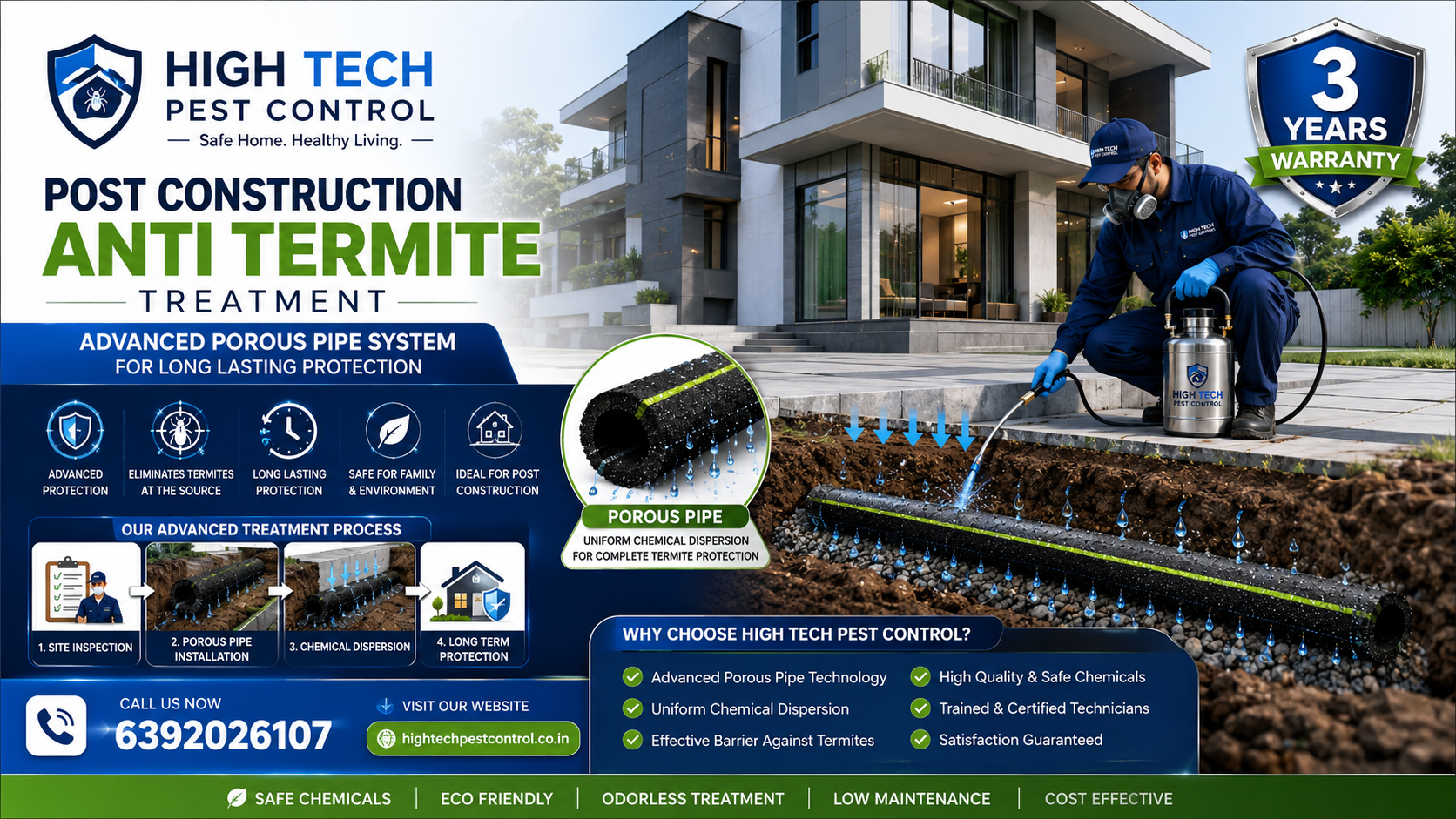 Advanced Porous Pipe Anti Termite Treatment System by High Tech Pest Control